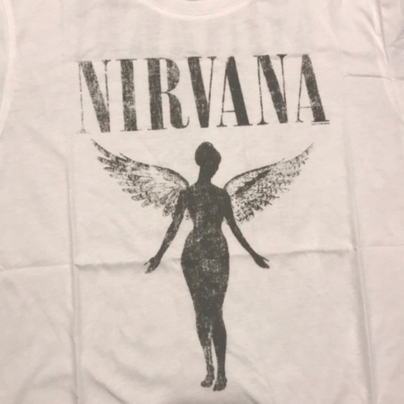 SOLD OUT White Nirvana Vintage Concert Band Graphic T-Shirt - Picture 6 of 7